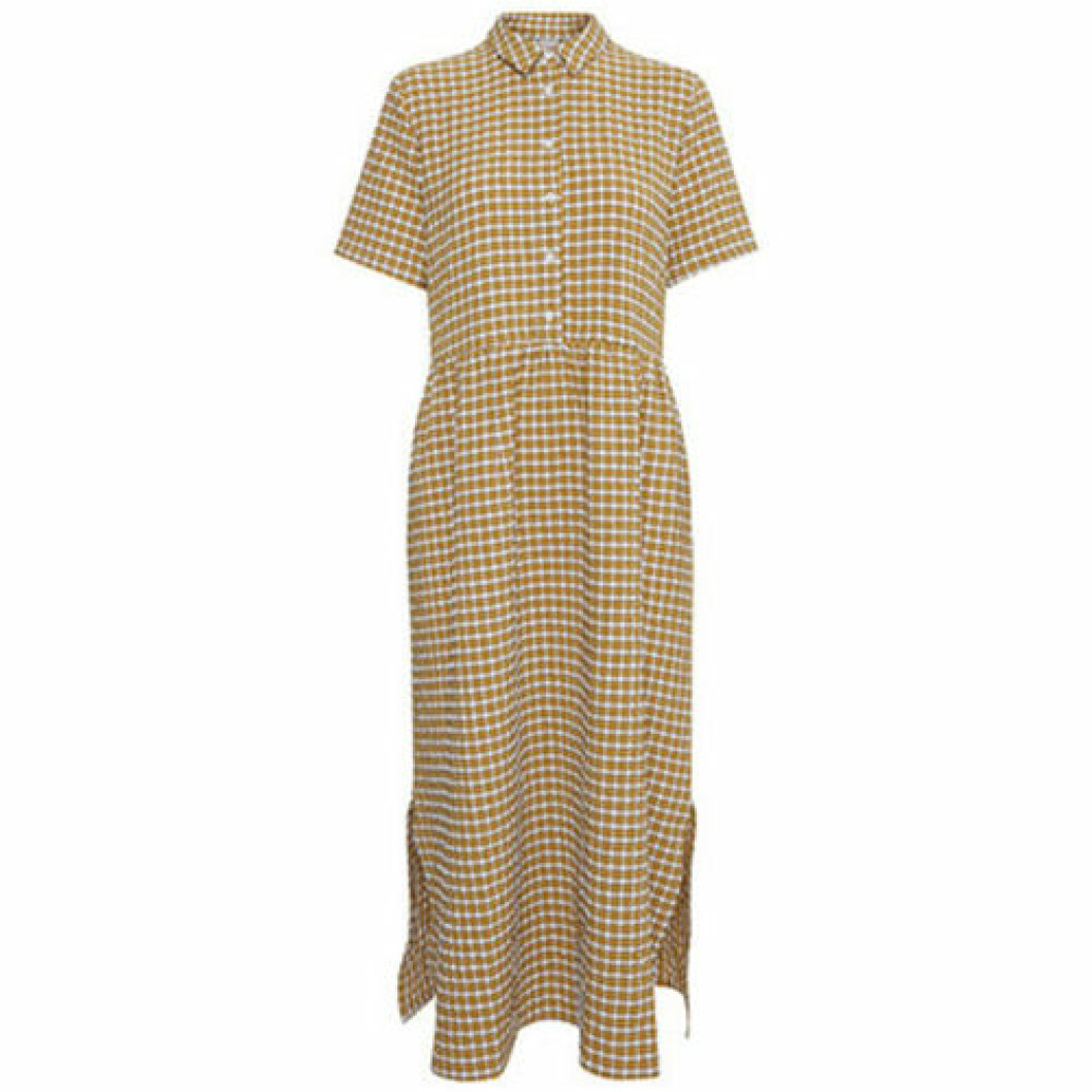 Beige skjortklänning