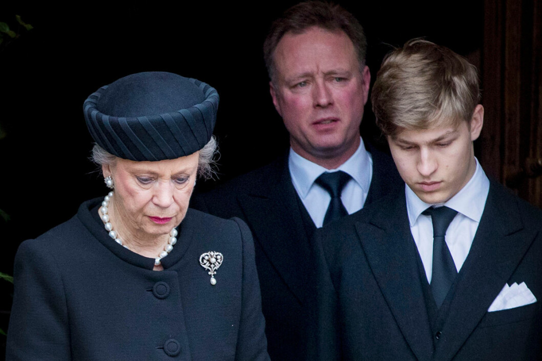 Prinsessan Benedikte under Richards begravning. Prinsessan Benedikte under Richards begravning.