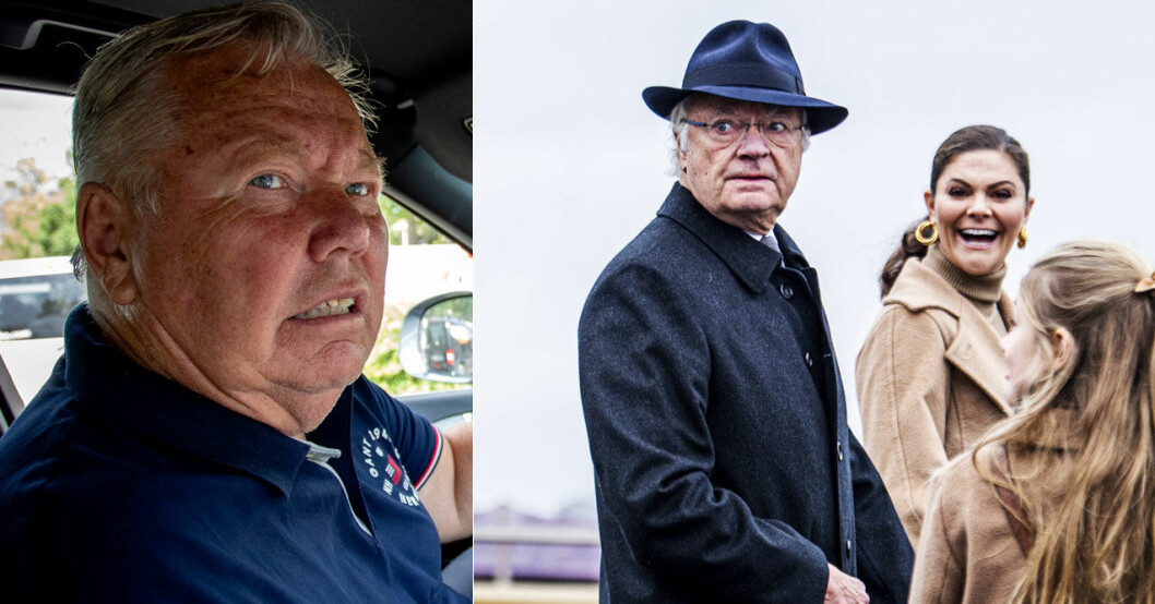 Bert Karlsson duar kungen – utan några betänkligheter. Bert Karlsson och kungen.