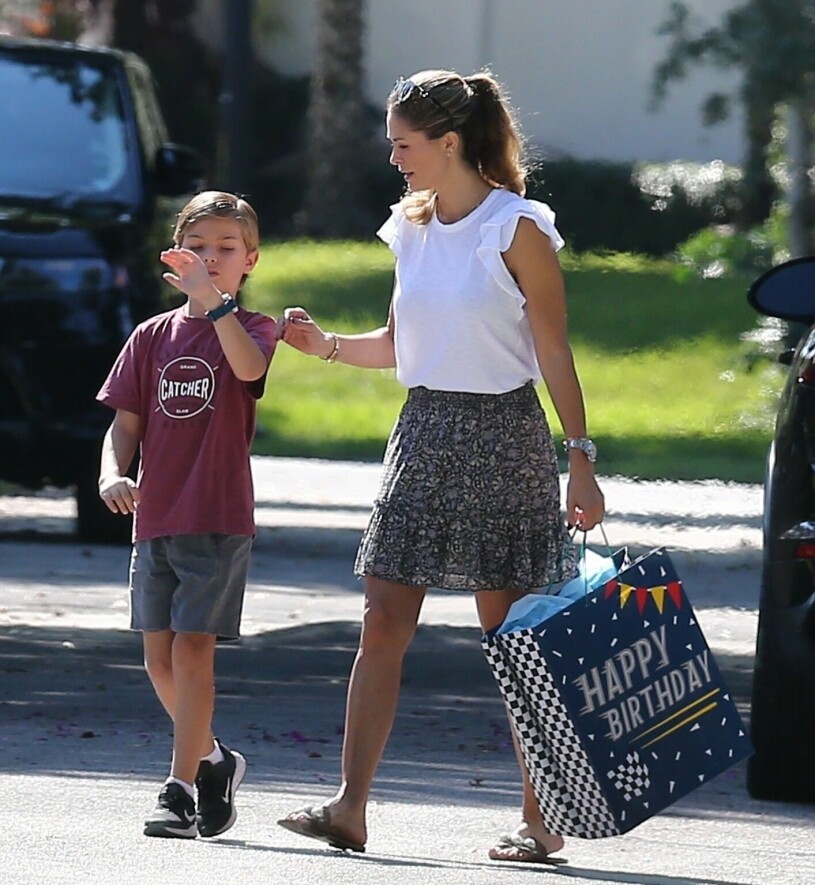 Prinsessan Madeleine med sin sjuåring Nicolas. Prinsessan Madeleine och prins Nicolas i Miami Florida