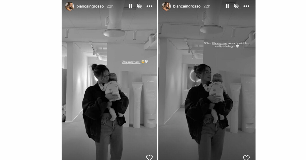 Bianca Ingrosso njuter av babygoset! Bianca Ingrosso med bebis