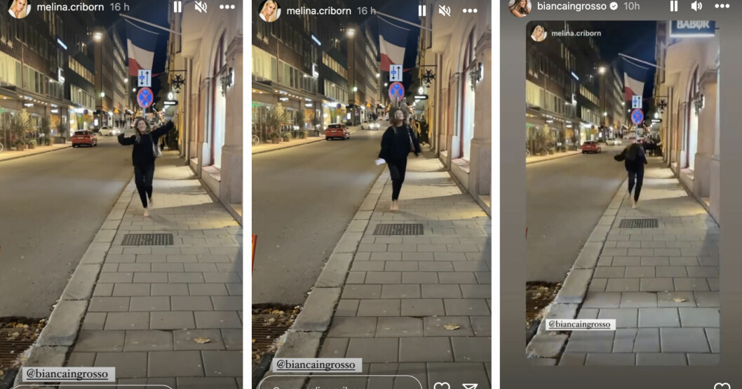 En taggad Bianca Ingrosso! Foto: Instagram/melina.criborn , Instagram/biancaingrosso Bianca Ingrosso dansar