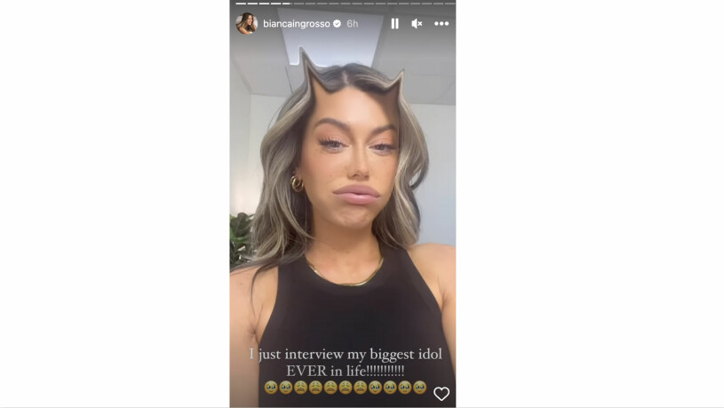 Bianca Ingrosso verkar tagen efter intervjun hon gjort till helgens Bianca. Bianca Ingrosso med filter på sin Instagramstory