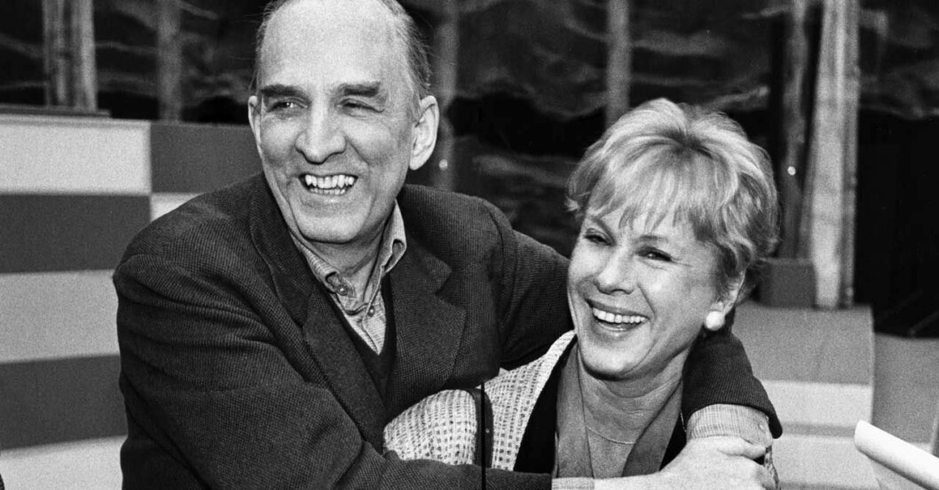 Regissören Ingmar Bergman och skådespelaren Bibi Andersson år 1988. Bibi Andersson
