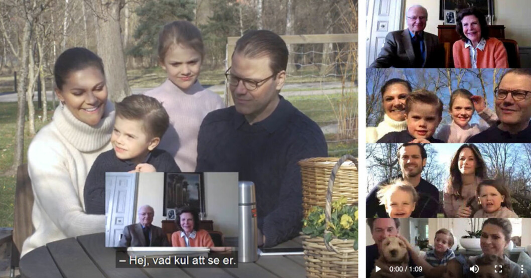 Förra året blev det ett digitalt påskfirande! Kronprinsessparet, kungaparet, prinsparet och prinsessan Madeleine och Chris O'Neill