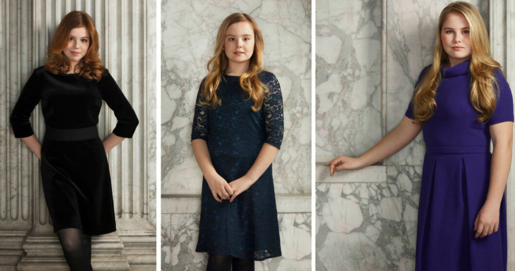 Prinsessorna Alexia, 12, Ariane, 11 och Catharina-Amalia, 14.