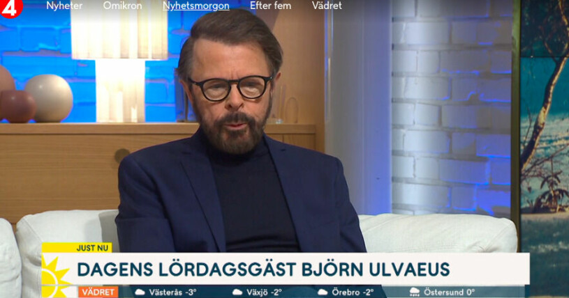 Björn Ulvaeus berättar om valet att sluta dricka alkohol i förra lördagens Nyhetsmorgon. Björn Ulvaeus i Nyhetsmorgon