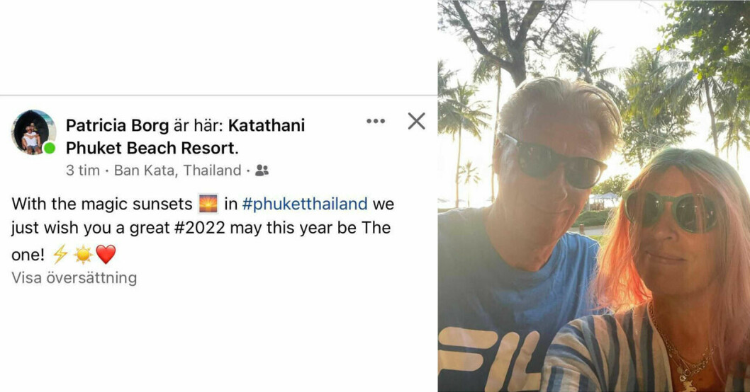 Paret njuter av semestern i Thailand! Björn och Patricia Borg på semester i Phuket Thailand