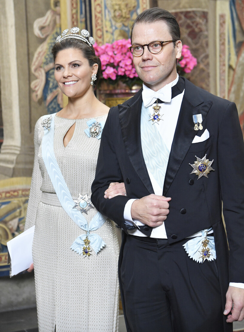 Kronprinsparet på middagen 2019. Kronprinsessan Victoria och prins Daniel