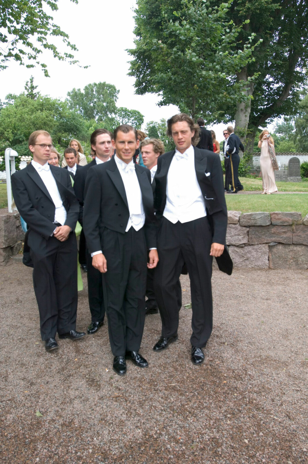 Magnus Adlercreutz och Otto Rydbeck jr fungerade som toastmasters vid bröllopsmiddagen. Magnus Adlercreutz och Otto Rydbeck jr