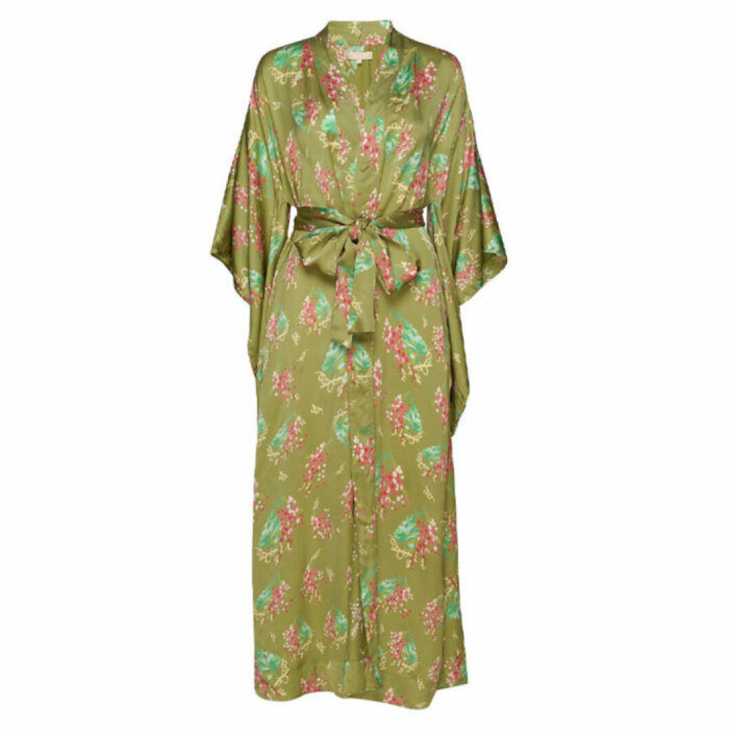 Grön lång kimono från byTimo