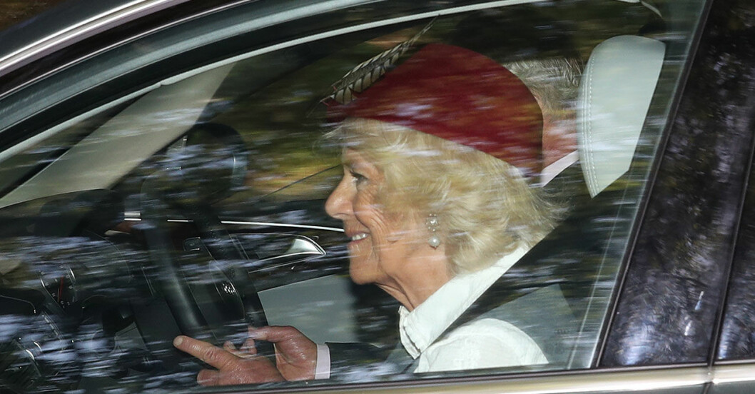 Camilla av Cornwall i bilen