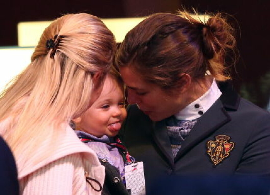 Charlotte Casiraghi and her son Raphael during the Gucci Paris Masters