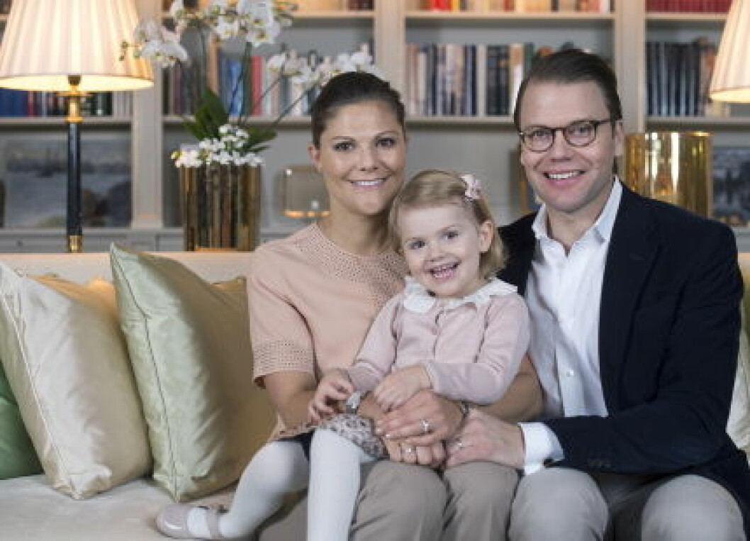 Crown Princess Victoria and Prince Daniel with their daughter Princess Estelle