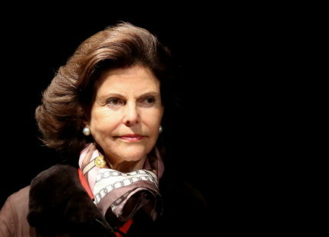King Carl XVI Gustaf and Queen Silvia attend the art installation Northern Light