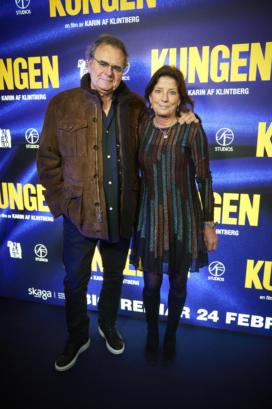 Steffo Törnquist och frun Caroline Törnquist på galapremiär av filmen Kungen