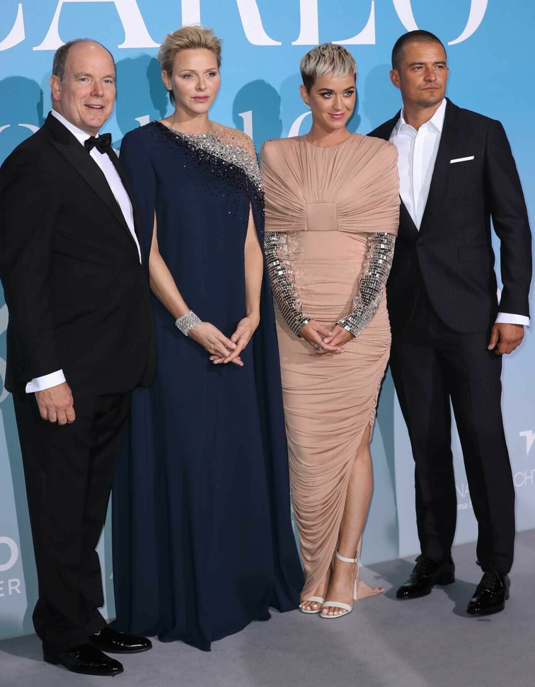 Fursteparet av Monaco tillsammans med kändisparet Orlando Bloom och Katy Perry. Fursteparet av Monaco tillsammans med kändisparet Orlando Bloom och Katy Perry.
