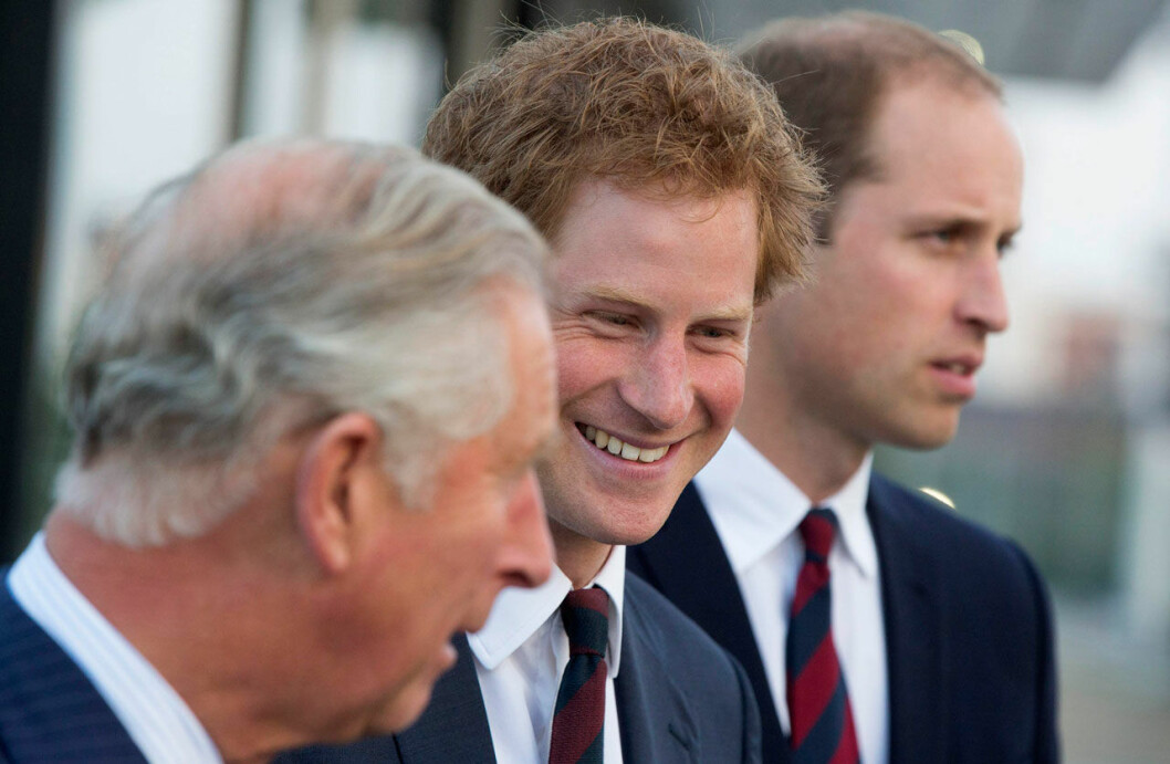 Prins Harry, Charles och William.