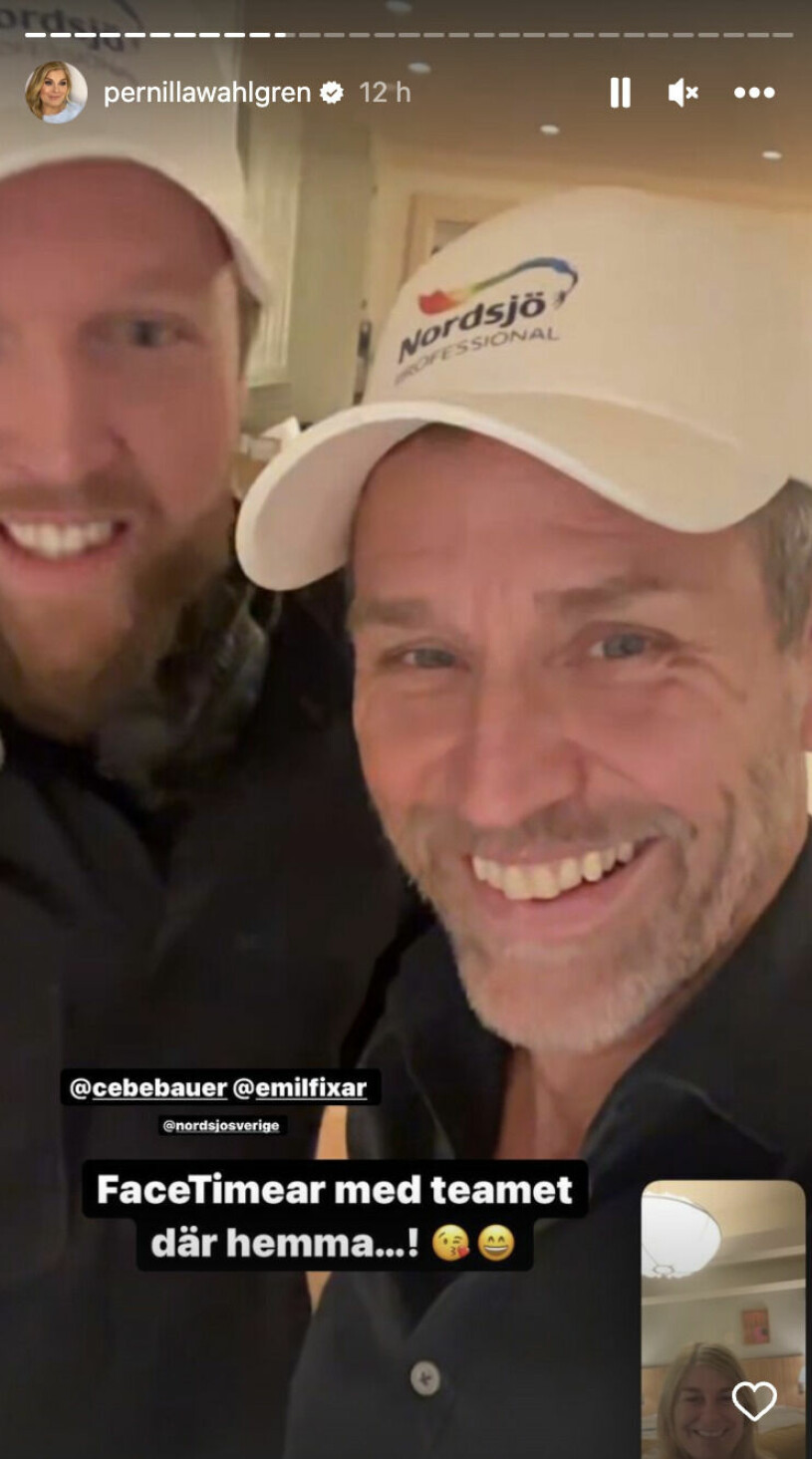Pernilla pratar på Facetime med pojkvännen Christian Bauer som är kvar i Stockholm!