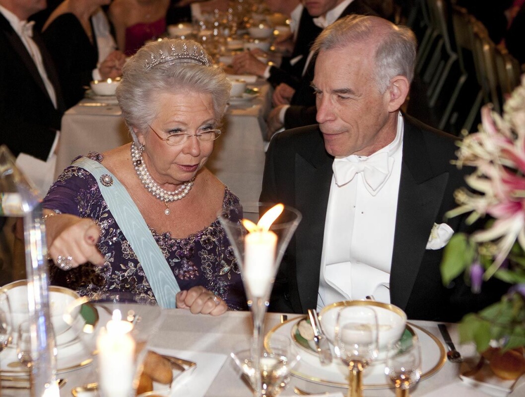 Prinsessan Christina i sin briljanttiara på Nobelfesten 2011. Det blev den sista gången hon bar den. Prinsessan Christina