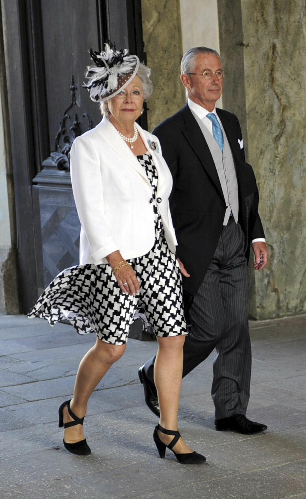 Prinsessan Christina och Tord Magnuson på prinsessan Estelles dop, dagen efter att de gjort den chockartade upptäckten. Prinsessan Christina och Tord Magnuson