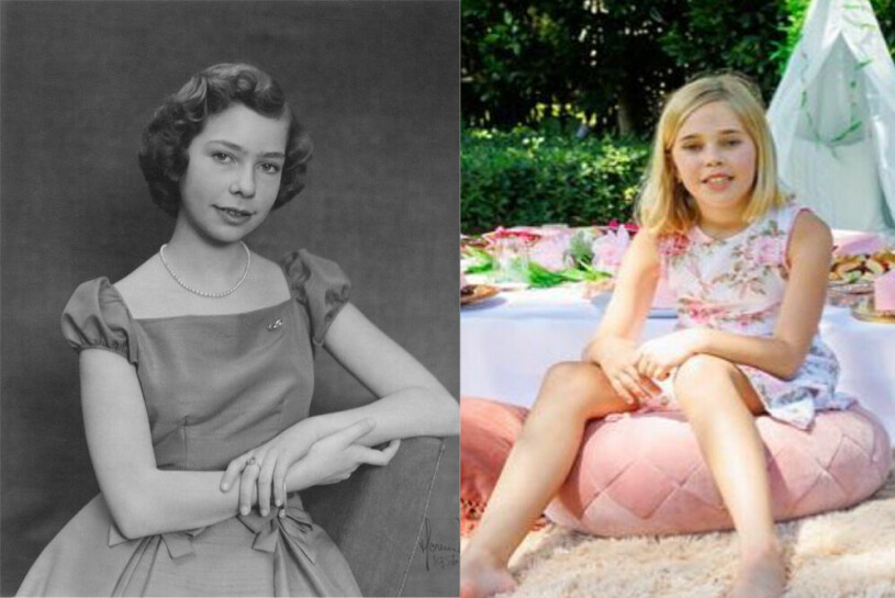 Till vänster – prinsessan Christina, 13 år gammal, och till höger – prinsessan Leonore, 8 år gammal.