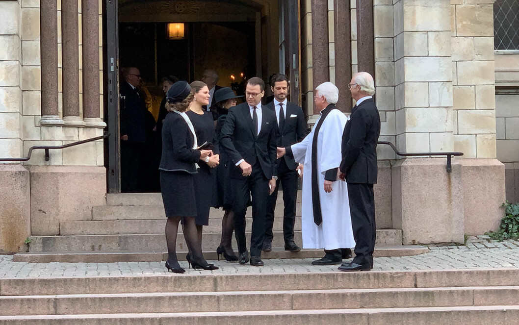 Kungafamiljen samlades för att hedra Dagmar von Arbin. dagmar von arbin begravning