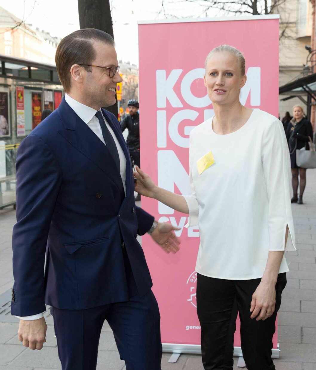 Prins Daniel med Gen Peps verksamhetschef Carolina Klüft som var kvällens moderator. Prins Daniel med Gen Peps verksamhetschef Carolina Klüft som var kvällens moderator.