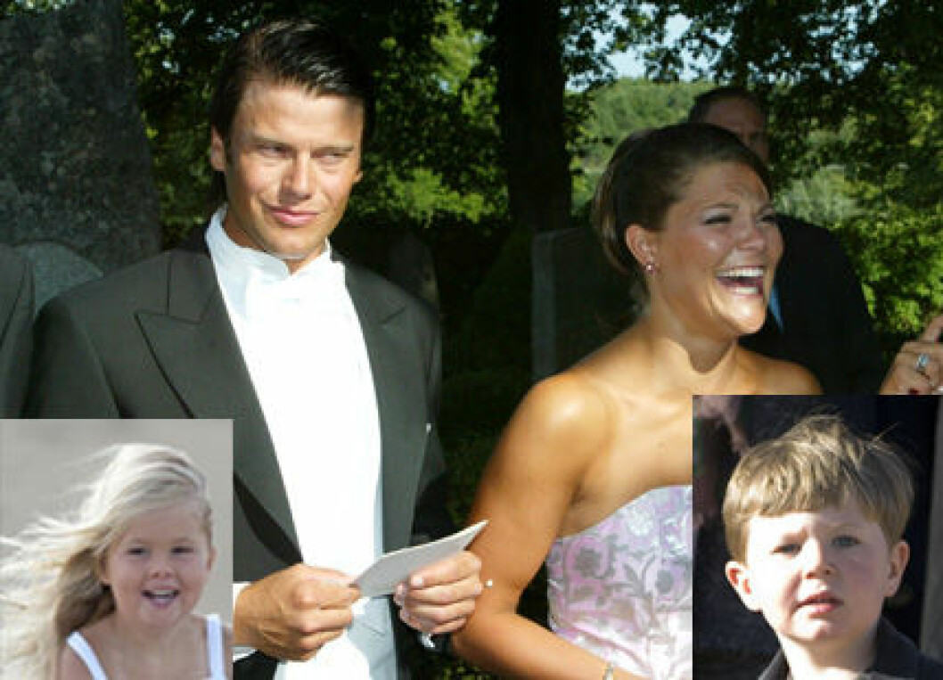 Victoria och Daniel samt två av brudnäbbarna, prinsessan Catharina-Amalia och prins Christian. Victoria och Daniel samt två av brudnäbbarna, prinsessan Catharina-Amalia och prins Christian.