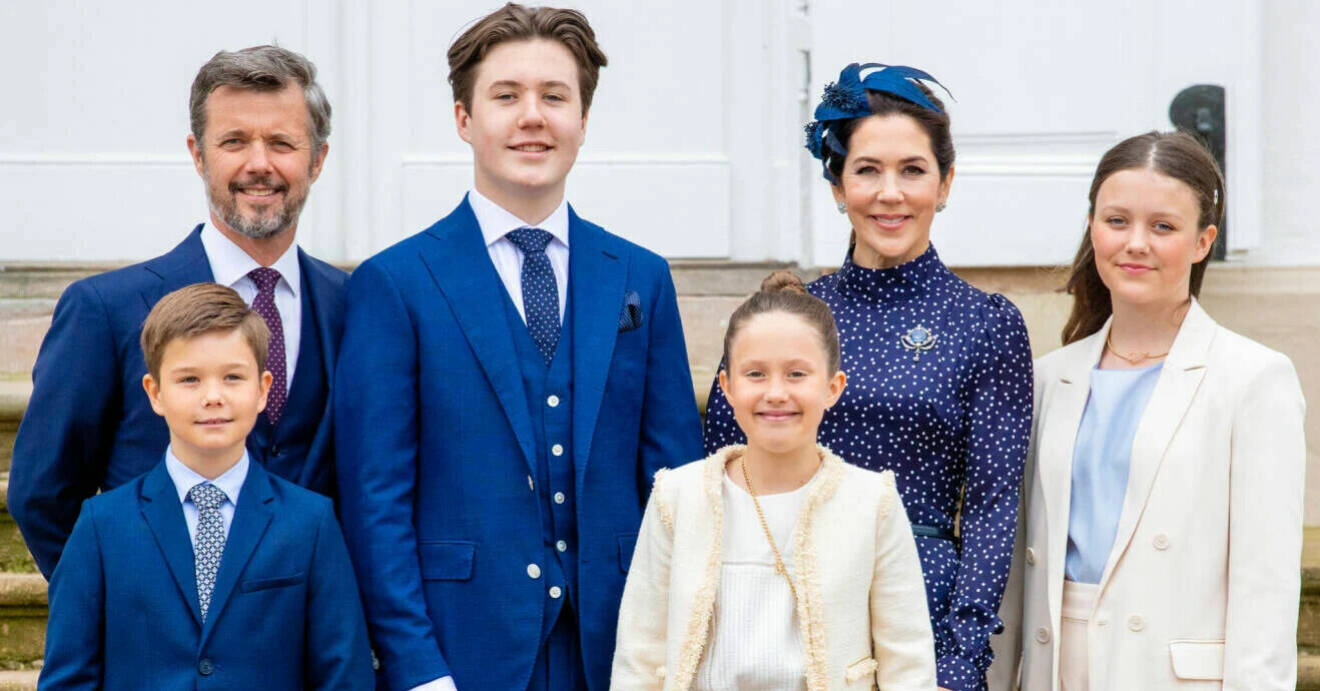 Kronprins Frederik, prins Christian, kronprinsessan Mary, prins Vincent, prinsessan Josephine och prinsessan Isabella