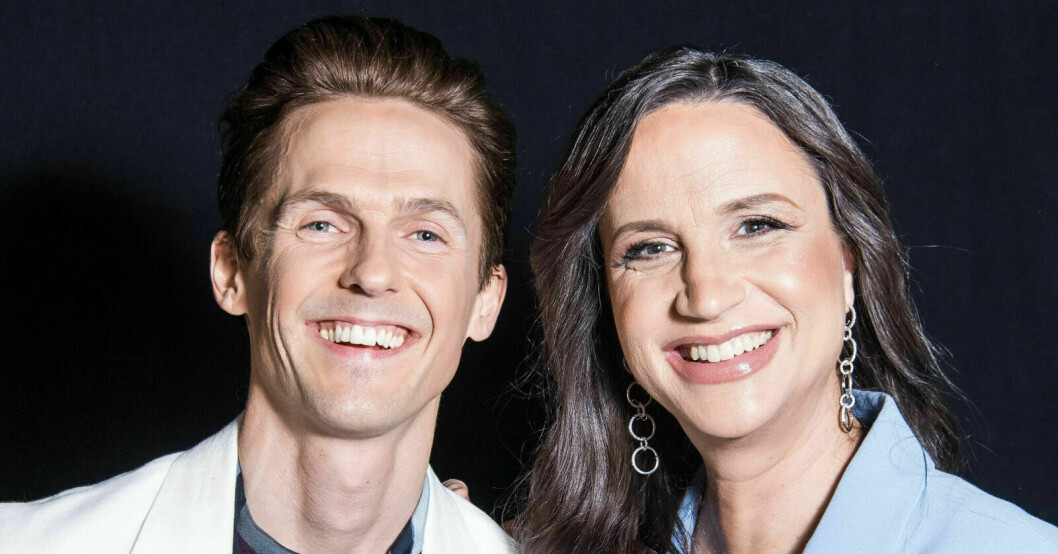 Let's Dance-programledarna David Lindgren och Petra Mede