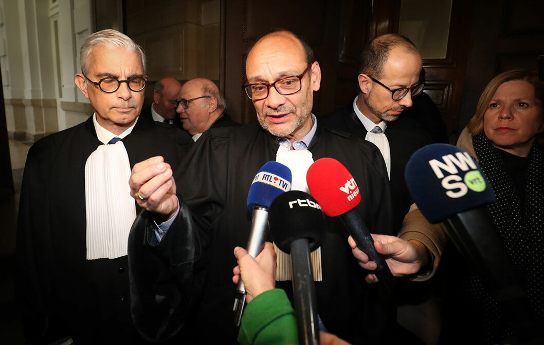 Advokaterna Coline Aron, Marc Uyttendaele, Alain De Jonghe och Alain Berenboom före rättegången: Ett DNA-test avgör om exkung Albert är Delphine Boels biologiska pappa eller inte.