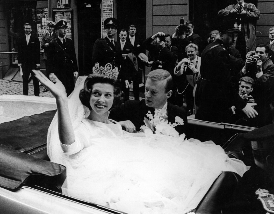 Prinsessan Désirée gifte sig med Niclas Silfverschiöld i Storkyrkan, den 5 juni 1964, prinsessan Désirée bröllop