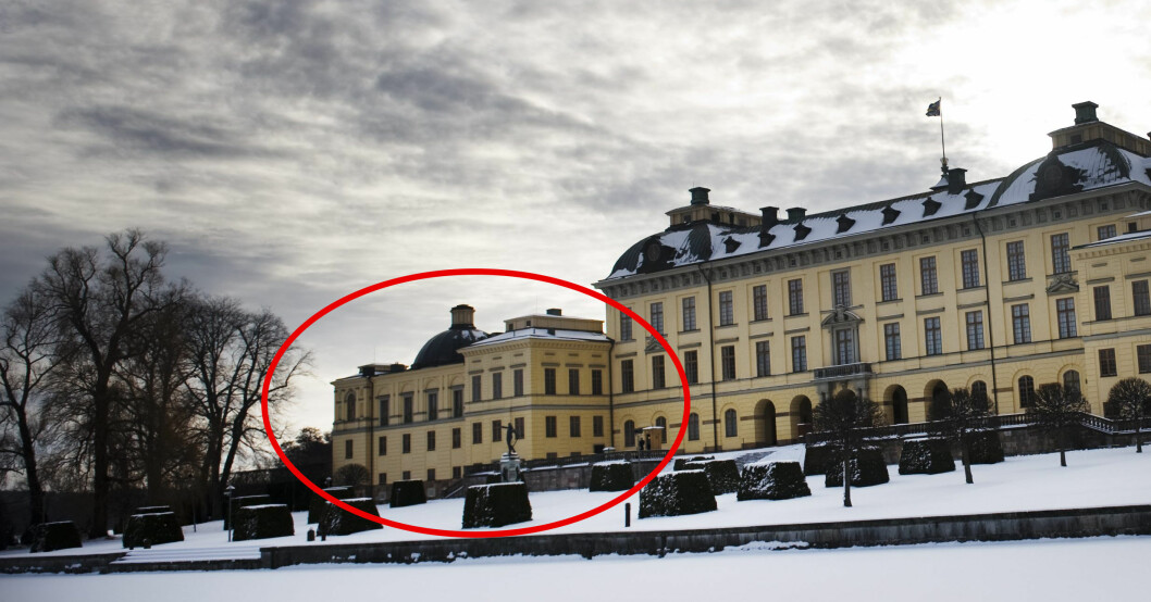 Kungaparets privata våning på Drottningholm: Här inträffade olyckan. Kungaparets privata våning Drottningholms slott