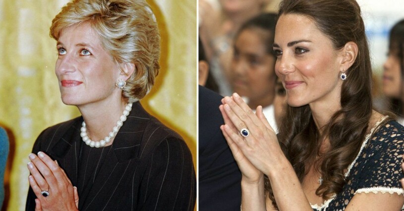 Nu är det hertiginnan Kate som bär prinsessan Dianas förlovningsring, som prins William friade till henne med. prinsessan diana hertiginnan kate