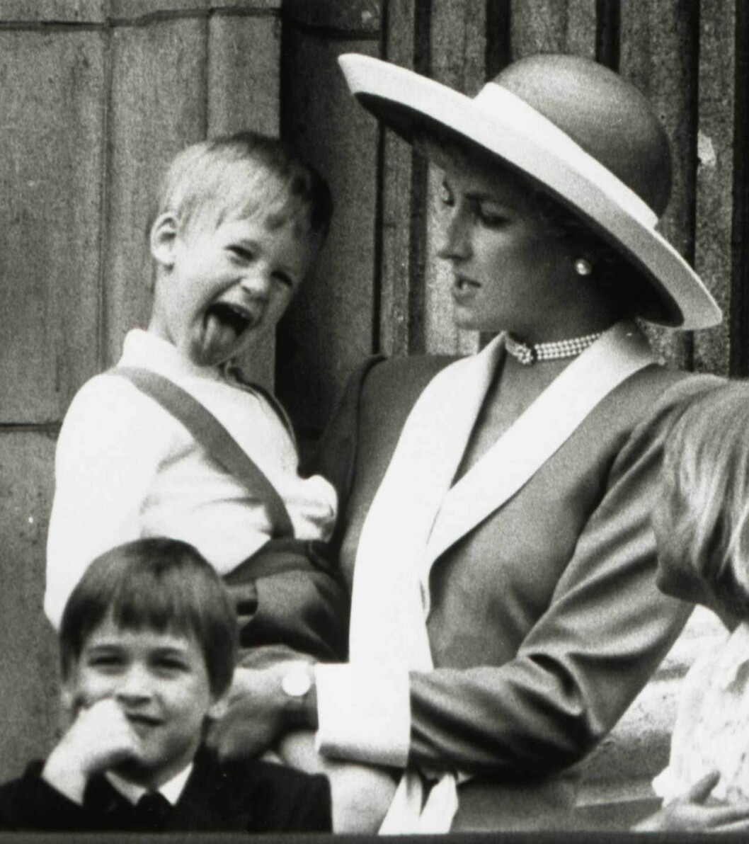 Prinsessan Diana med sina prinsar, Harry, snart 4, och William, 6, 1988. Prinsessan Diana med sina prinsar, Harry, snart 4, och William, 6, 1988.