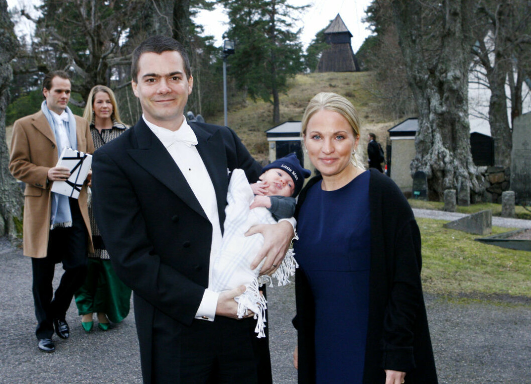 Peder och Caroline Dinkelspiel med fyra månader gamla sonen Willem. Peder och Caroline Dinkelspiel med fyra månader gamla sonen Willem