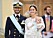 STOCKHOLM 2016-09-09. The royal christening of Prince Alexander Erik Hubertus Bertil, the son of Prince Carl Philip and Princess Sofia of Sweden, at Drottningholm Palace Chapel. Pictured: Prince Carl Philip and Princess Sofia with their son Prince Alexander after the christening ceremony. COPYRIGHT STELLA PICTURES