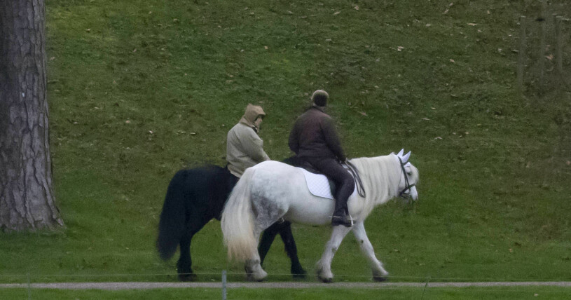 Drottning Elizabeth i Windsor Great Park.