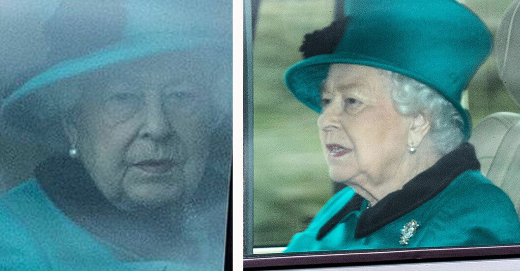 Drottning Elizabeth på väg till kyrkan i söndags. drottning Elizabeth jobbar trots coronaviruset och risken för Covid-19-