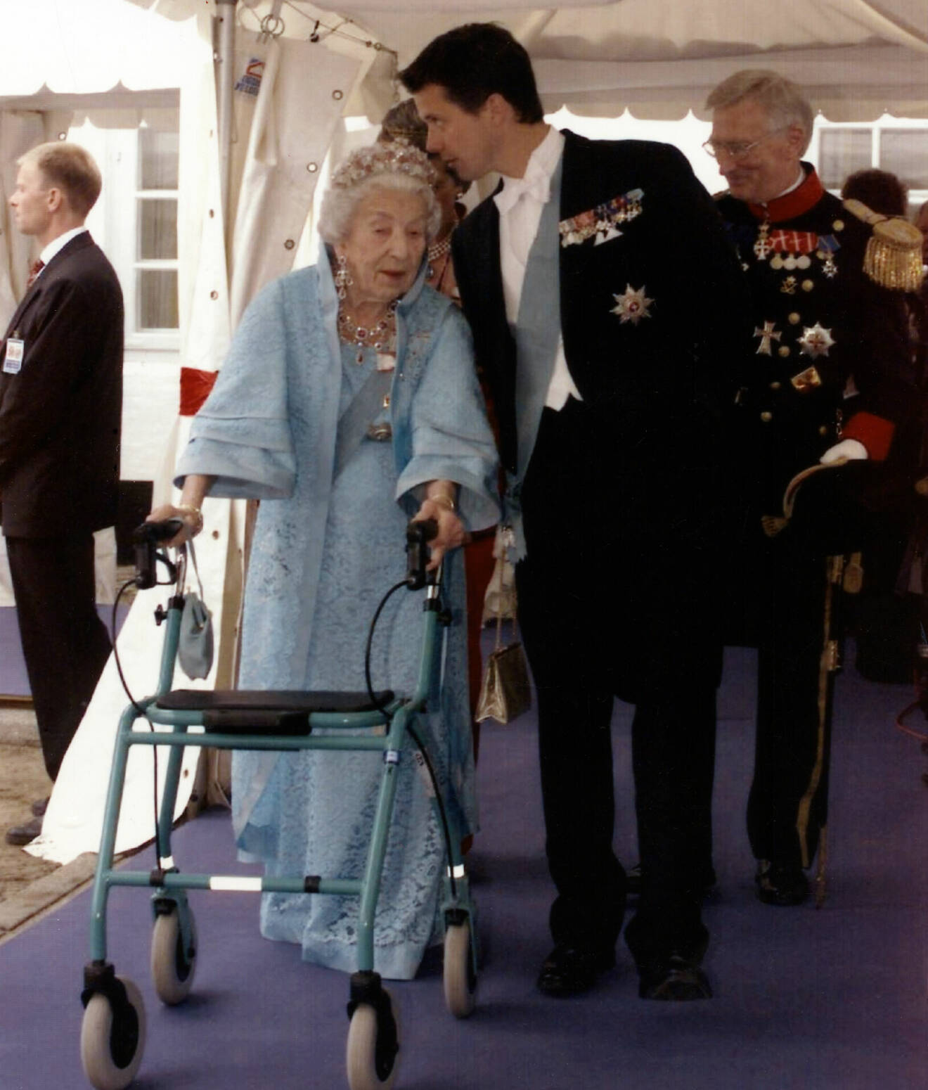 Drottning Ingrid, kronprins Frederik, Danmark, juni1998