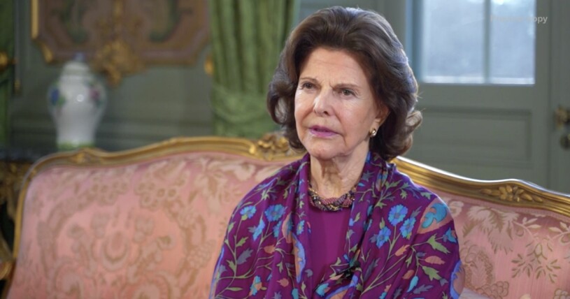 Drottning Silvia berättar i TV4:s "Kungahuset 2020". Foto: TV4 Drottning Silvia i TV4:s "Kungahuset 2020"