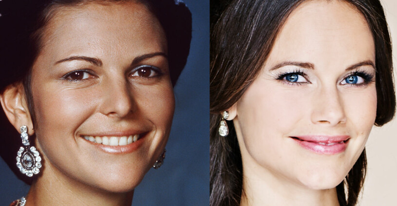 Drottning Silvia 1976 och prinsessan Sofia 2015. Drottning Silvia Prinsessan Sofia