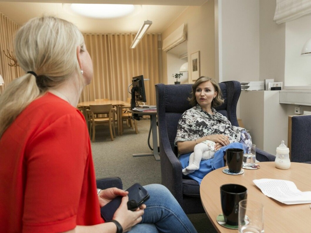 Svensk Damtidnings reporter Anna von Koch och Ebba Busch Thor.