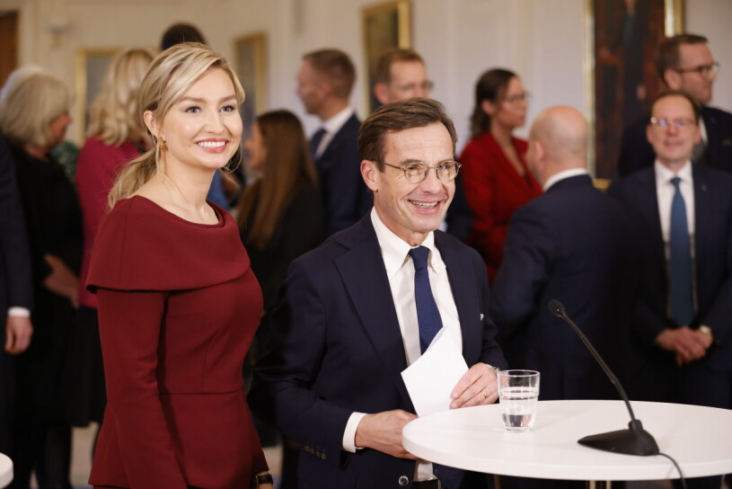 Tillträdande vice statsminister Ebba Busch och tillträdande statsminister Ulf Kristersson.