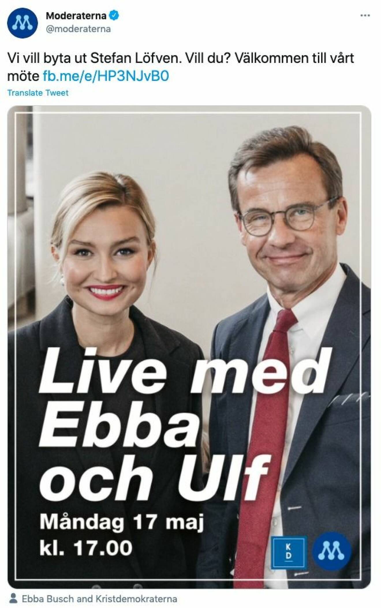 Ebba Busch och Ulf Kristersson reklam
