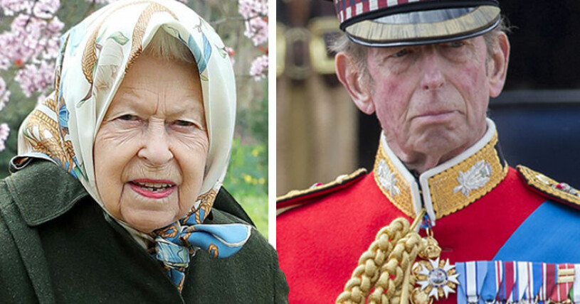 Drottningen och hennes kusin prins Edward, eller hertigen av Kent som han oftast kallas. Han är gift med Katherine och de har tre barn. Drottning Elizabeth Hertigen av Kent Prins Edward