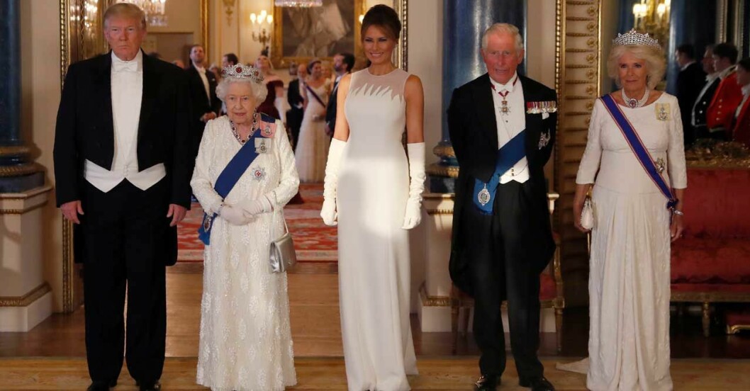 Elizabeth, Charles, Camilla, Donald Trump Melania