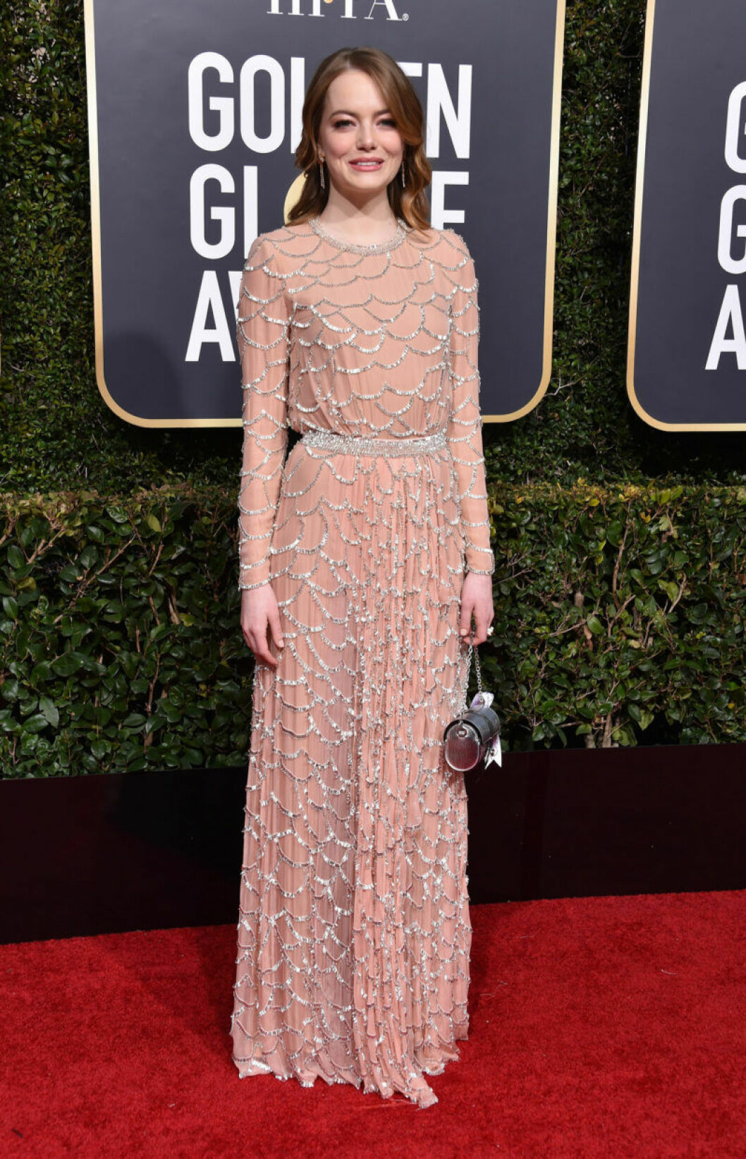 Julia Roberts klädd i Stella McCartney. Emma Stone på röda mattan på Golden Globe