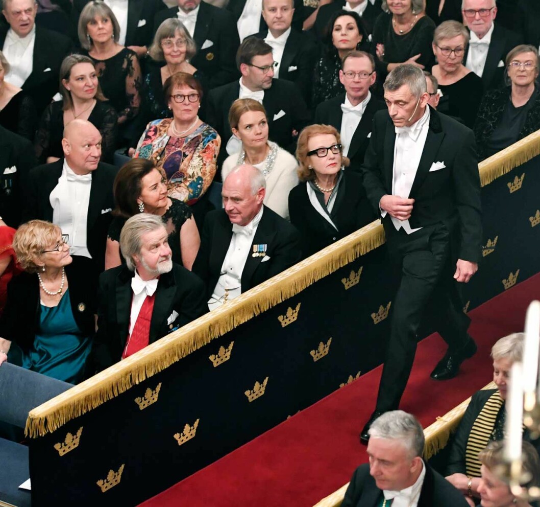 Mannen som höll kvällens skarpaste tal. Eric M Runesson höll det skarpaste talet vid Svenska Akademiens högtidssammankomst.